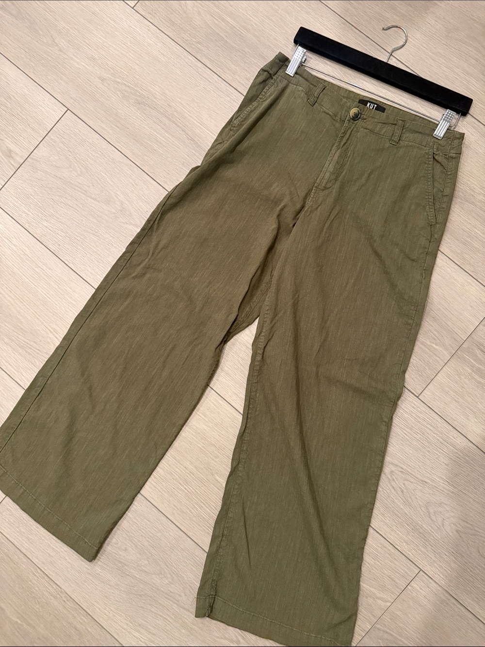 Kut from the Kloth Olive Green Wide-Leg Chinos